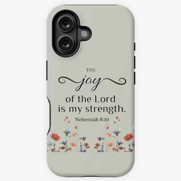 Vista previa del artículo con la obra «El gozo del Señor – Arte del versículo bíblico de Nehemías 8:10», diseñado y vendido por trendteezstore.