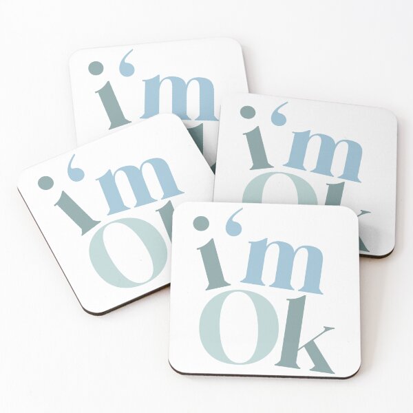 Item preview, Bold Blue Typography “I’m OK” Sticker – Minimalist Motivational Design for Laptops, Kindles & Journals designed and sold by Stickers by @molllyclare.