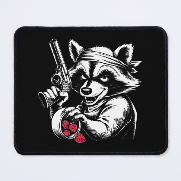 Item preview, Armed Raccoon with Strawberries | Funny Cartoon Animal Art | Mischievous Bandit Character designed and sold by love3617.