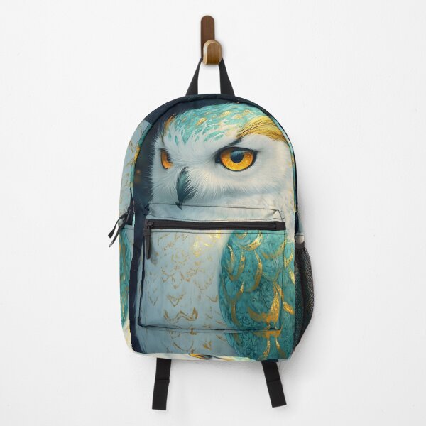 Item preview, Ethereal Snowy Owl with Golden Feathers and Piercing Gaze designed and sold by mildaclairmo.