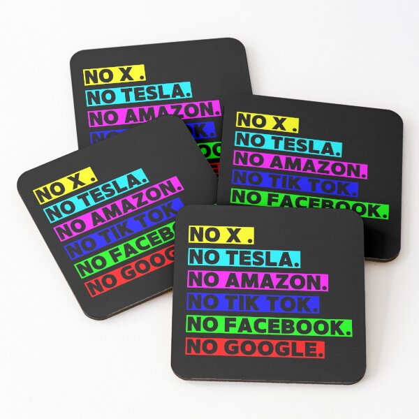 Item preview, No x . No Tesla.  No Amazon. No Tik Tok. No Facebook. No Google. designed and sold by Earth Nature Creations.