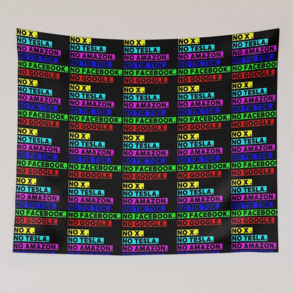 Item preview, No x . No Tesla.  No Amazon. No Tik Tok. No Facebook. No Google. designed and sold by Earth Nature Creations.
