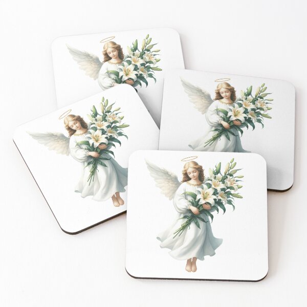 Item preview, Easter Angel with Halo and Flowers designed and sold by Strawflower Oasis.