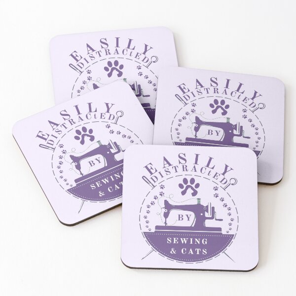 Item preview, Easily Distracted By Cats And Sewing - A Cat Sewing designed and sold by Wiss2Arts.