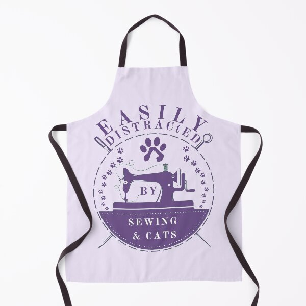 Item preview, Easily Distracted By Cats And Sewing - A Cat Sewing designed and sold by Wiss2Arts.