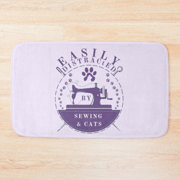 Item preview, Easily Distracted By Cats And Sewing - A Cat Sewing designed and sold by Wiss2Arts.