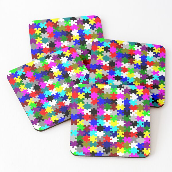 Item preview, Abstract Multicolored Offset Challenging Puzzle Pieces designed and sold by EmptyFigureHead.