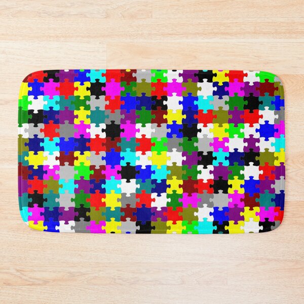Item preview, Abstract Multicolored Offset Challenging Puzzle Pieces designed and sold by EmptyFigureHead.