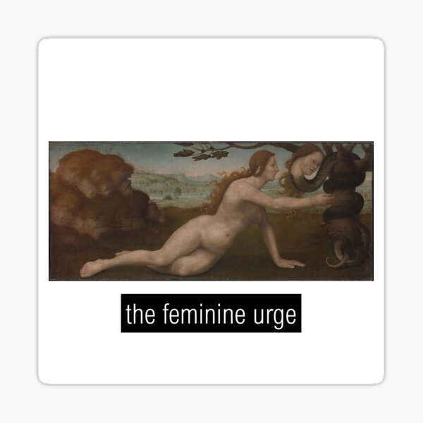 Vista previa del artículo con la obra «El impulso femenino de picar entre comidas», diseñado y vendido por feminine-urge-.
