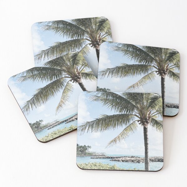 Item preview, Tropical Serenity – Vintage Coastal Beach Print for Relaxing Oceanfront Decor designed and sold by Stickers by @molllyclare.
