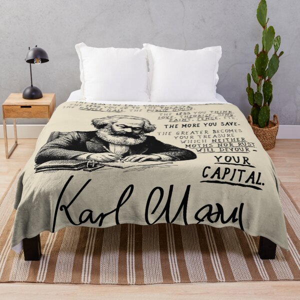 Item preview, The Less You Live The More You Save - Karl Marx Quote, Anti Capitalist, Socialist designed and sold by SpaceDogLaika.