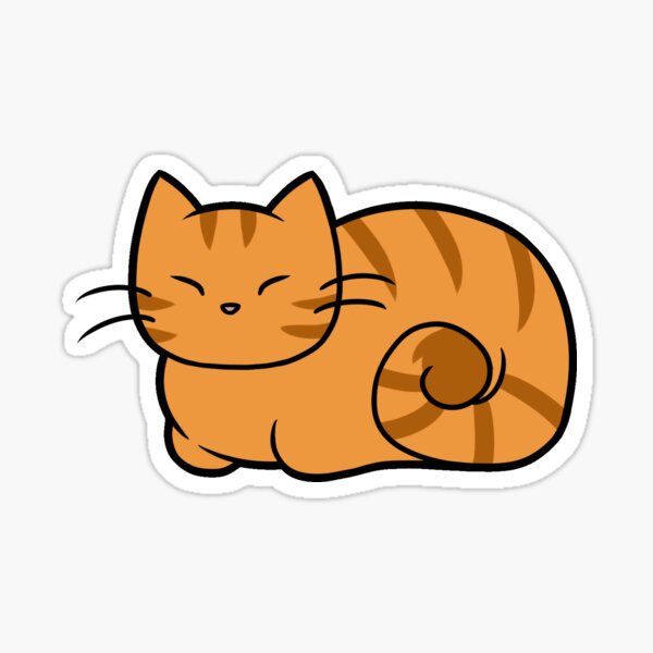 Orange Tabby Sticker,Orange Tabby with Crown Sticker, Cat Bubble-free stickers,  Cat Sticker — Karen O'Lone-Hahn