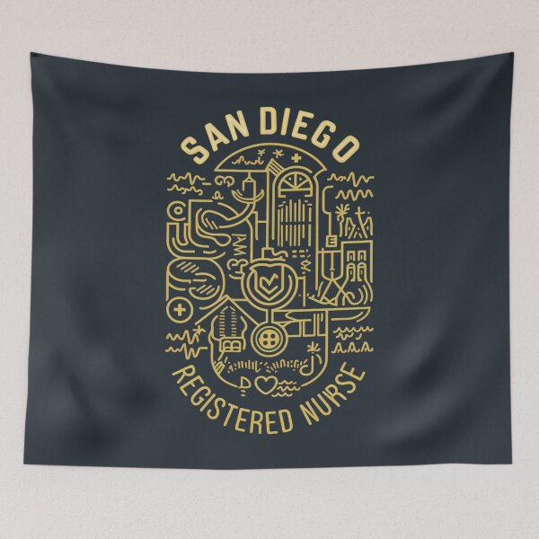 Item preview, Symmetrical San Diego Registered Nurse Gold Design designed and sold by MoMidoStore.