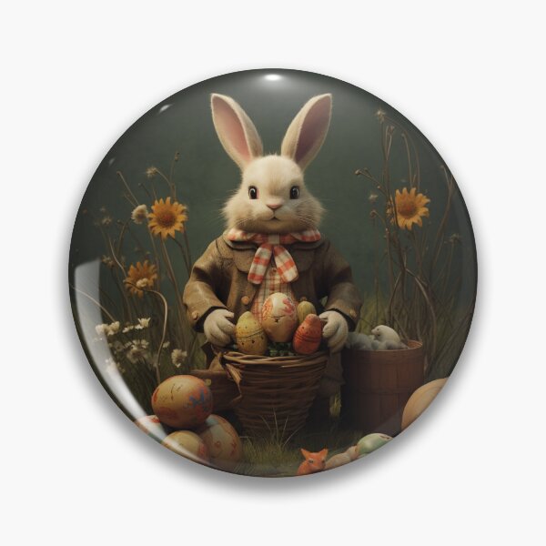 Item preview, Vintage Easter Bunny with Eggs  designed and sold by WinfinityStudio.
