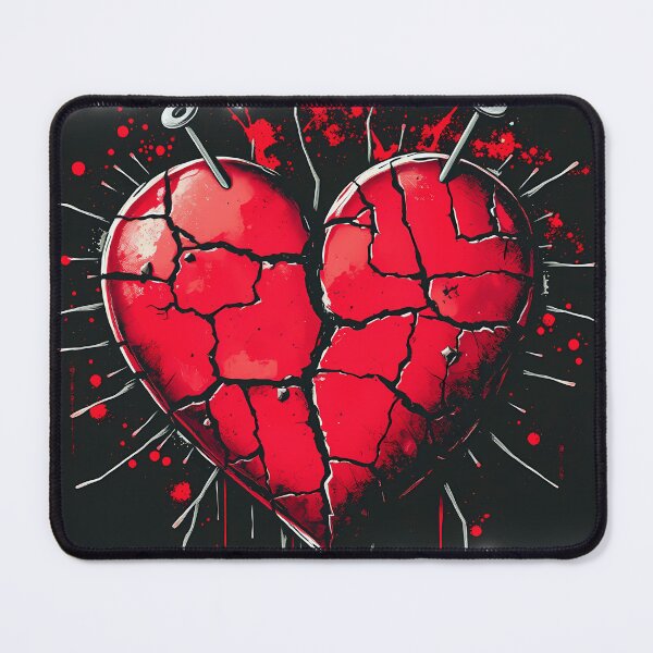 Item preview, Broken Heart with Safety Pins designed and sold by Dino-Lune.