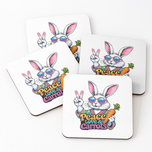Item preview, Peace, Love & Carrots – Groovy Hippie Bunny Retro Easter Design designed and sold by bannzy.