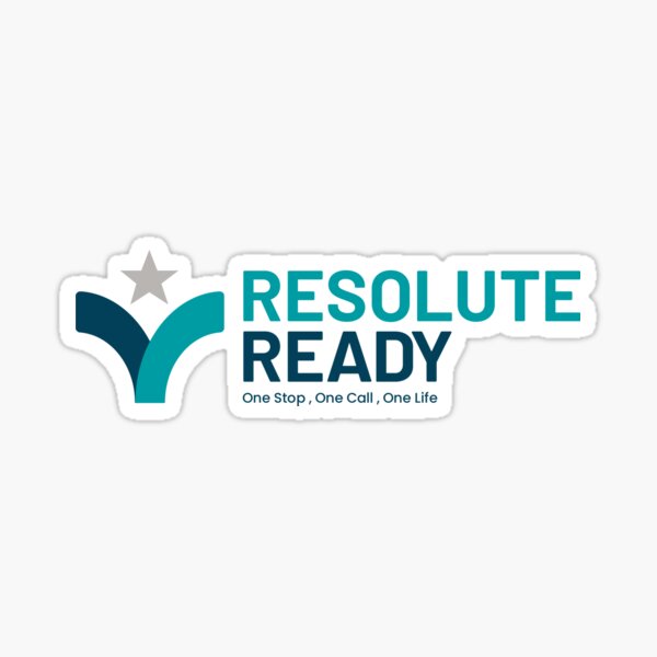 Item preview, Resolute Ready logo horizontal blue designed and sold by ResoluteReady.