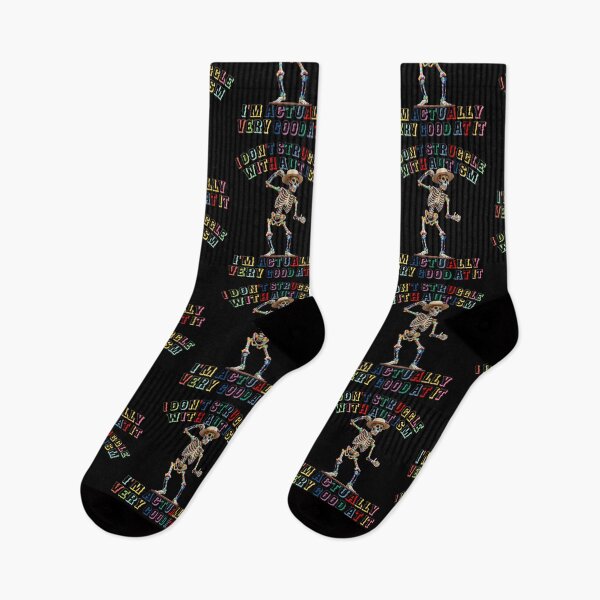 Item preview, I Don't Struggle With Autism I'm Actually Very Good At It -  Dancing Sombrero Skeleton - 5 de Mayo - Autistic Girl & Boy  designed and sold by Smix Pixels.