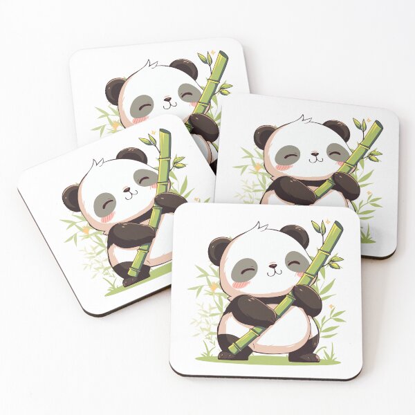 Item preview, Cute Panda with Bamboo Kawaii Animal Character Art designed and sold by HappyMaze.