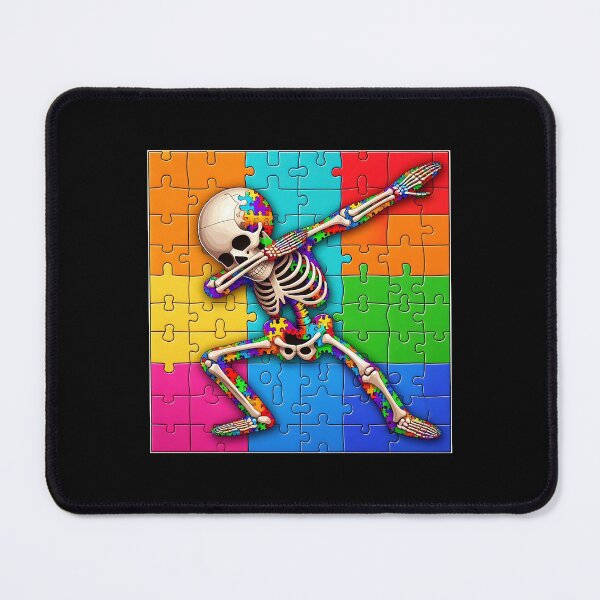 Item preview, Dabbing Puzzle Skeleton - Autistic Girl & Boy designed and sold by Smix Pixels.