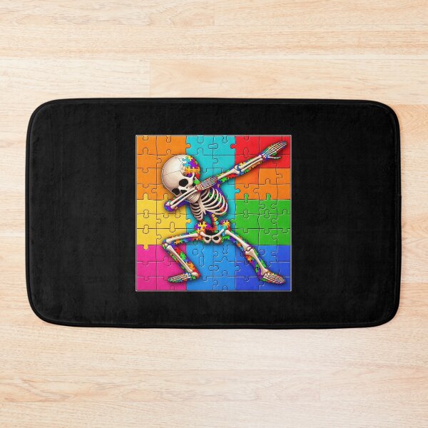 Item preview, Dabbing Puzzle Skeleton - Autistic Girl & Boy  designed and sold by Smix Pixels.