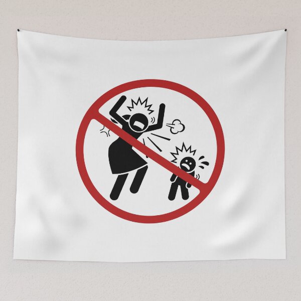 Item preview, Prohibited Violence Sign, Black, Red, White Signage designed and sold by AASparksDesigns.