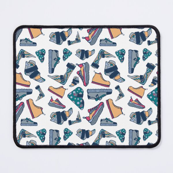 Item preview, Cute shoes and orthotics. Repeating footwear pattern. Inclusive design. TEAL GOLD GREY designed and sold by LayerCakeDigDes.
