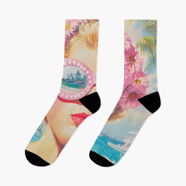 Item preview, Retro Beach Girl with Floral Sunglasses designed and sold by CASturgill.