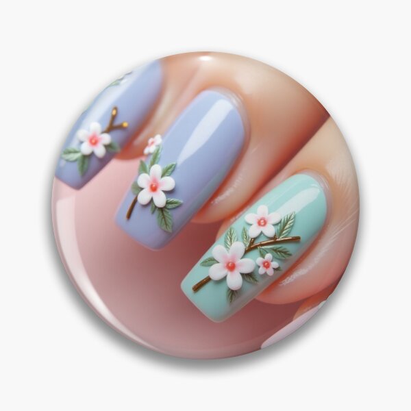 Item preview, Spring Bloom Nail Art – Elegant Pastel Floral Design designed and sold by Srahul.