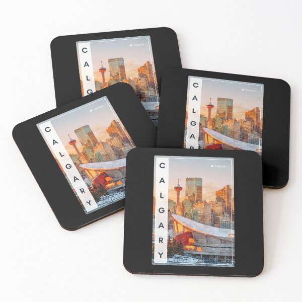 Item preview, Calgary Skyline Sticker: Saddledome & Calgary Tower Illustration designed and sold by twentytwo ART souvenir designs.