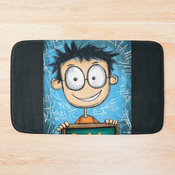 Item preview, Funny Genius Pi Day in Action – Cartoon Spiky-Haired Math Whiz Holding 3.14 with a Chalkboard AI Generated Art designed and sold by FUNqoosh.