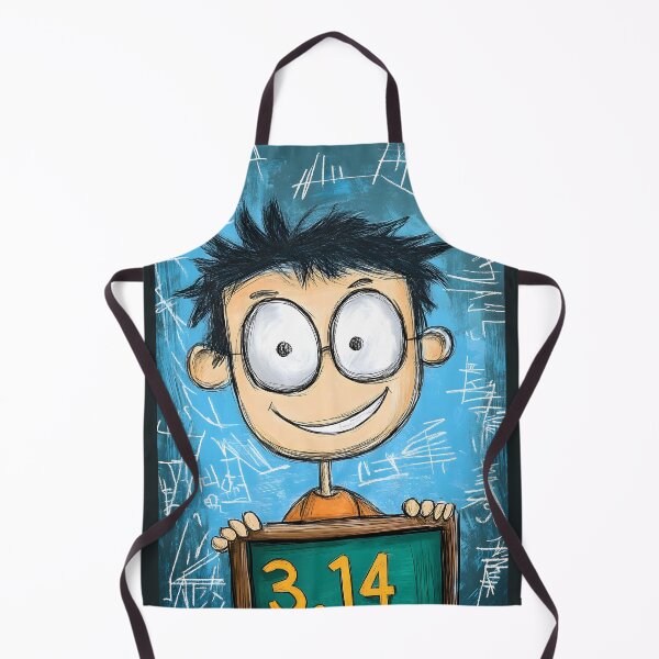 Item preview, Funny Genius Pi Day in Action – Cartoon Spiky-Haired Math Whiz Holding 3.14 with a Chalkboard AI Generated Art designed and sold by FUNqoosh.