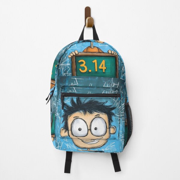 Item preview, Funny Genius Pi Day in Action – Cartoon Spiky-Haired Math Whiz Holding 3.14 with a Chalkboard AI Generated Art designed and sold by FUNqoosh.