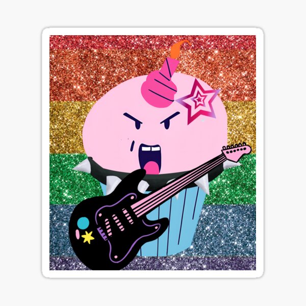 Item preview, Punk Cupcake Playing Guitar designed and sold by surlycakes.