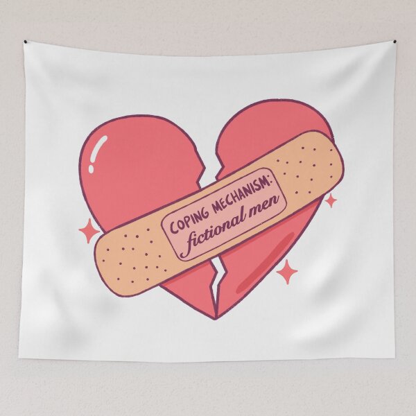 Item preview, Coping mechanism: fictional men - pink broken heart designed and sold by Yusraah's Art.