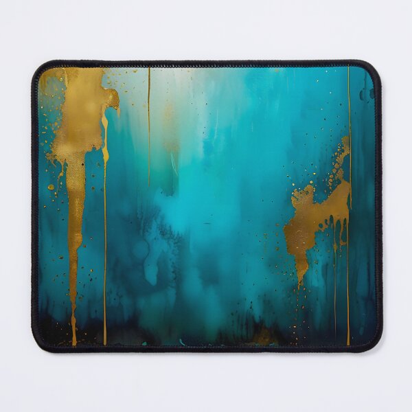 Item preview, Dripping Luxury, Gold & Teal Fusion, Deep Teal Elegance with Metallic Gold, Watercolor Texture Abstract Painting designed and sold by Kintsugi99.