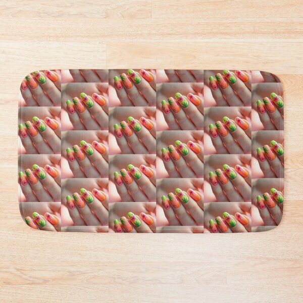 Item preview,  Vivid Tropical Spring Nails – Neon Green & Coral Orange Art designed and sold by Srahul.