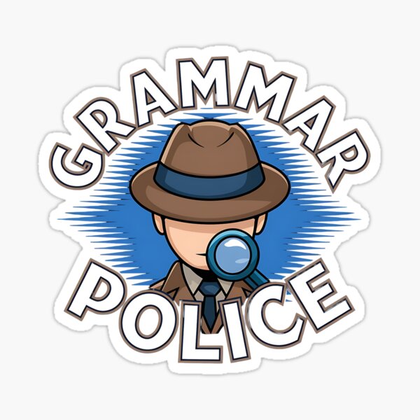 Vista previa del artículo con la obra «Policía gramatical: para amantes de la gramática y entusiastas de los idiomas», diseñado y vendido por Evolved Ape.