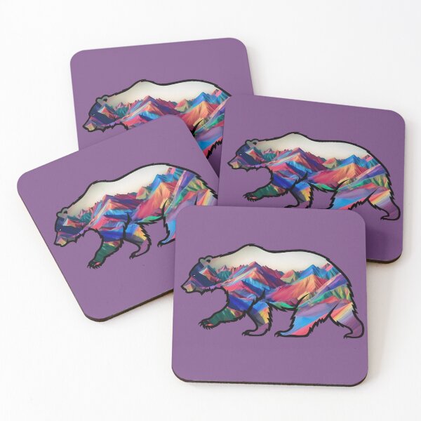 Item preview, Colorful Bear with Rainbow Mountains – Nature Wildlife Art designed and sold by globalmomma.