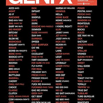 Artwork thumbnail, GEN X - SLANG GUIDE - RED by Carbon13Design