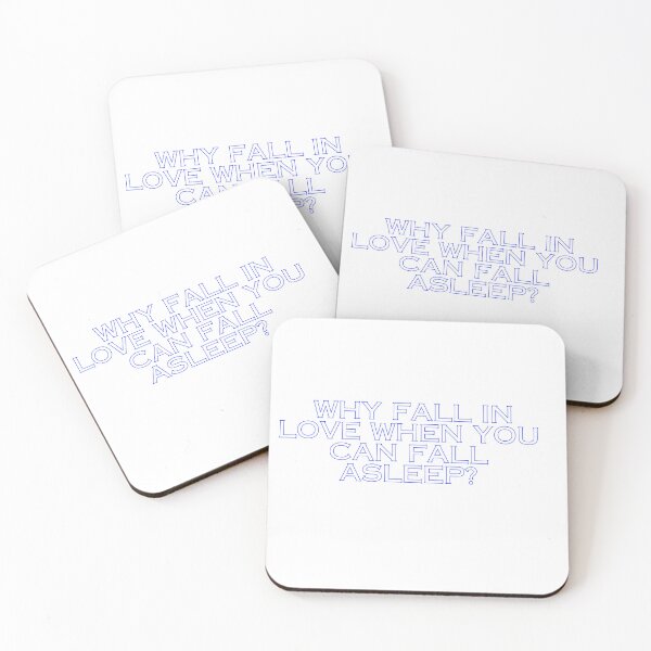 Item preview, Why fall in love when you can fall asleep? funny quote merchandises designed and sold by Imprintmarket.