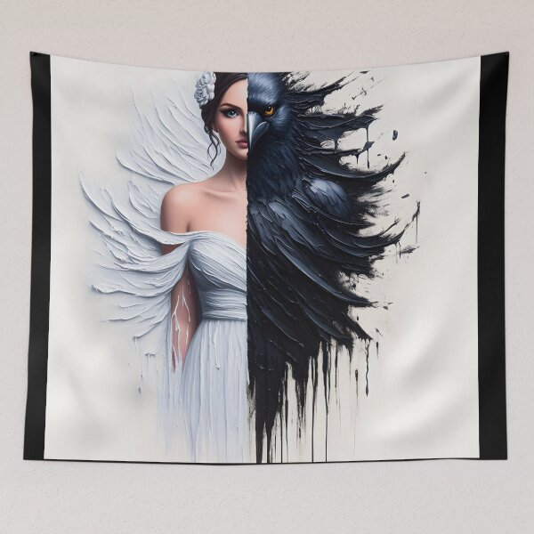 Item preview, Duality-black and white:Women-crow designed and sold by GothicRubette.