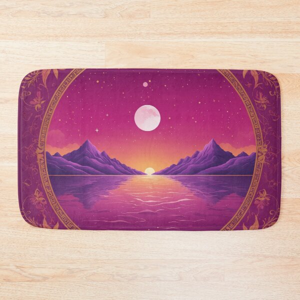 Item preview, Ornate Frame: Sunset Moon Over Purple Lake designed and sold by REPTISLAV.