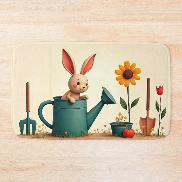 Item preview, cute rabbit as a gardener designed and sold by Mauswohn.
