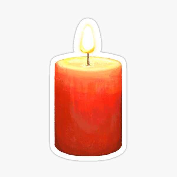 Vista previa del artículo con la obra «Ilustración aislada de vela roja y luz brillante», diseñado y vendido por CuteLemon00.