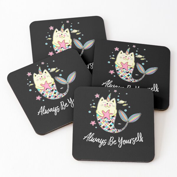 Item preview, Always Be Yourself Cat Mermaid Unicorn designed and sold by Kimberley King Art  King Art.