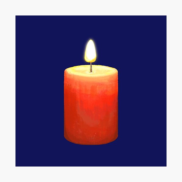 Item preview, Red candle and glowing light isolated illustration designed and sold by CuteLemon00.