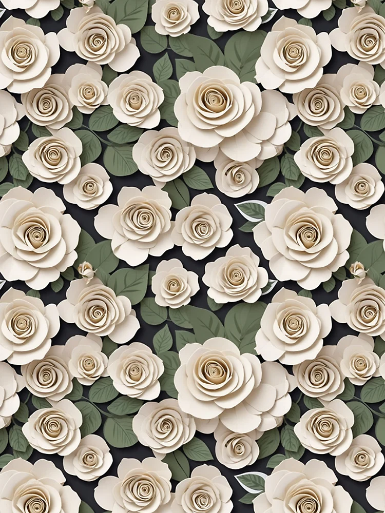Thumbnail 4 of 4, iPhone Case, Paper Roses Pattern Design 6 designed and sold by Domo-Design.