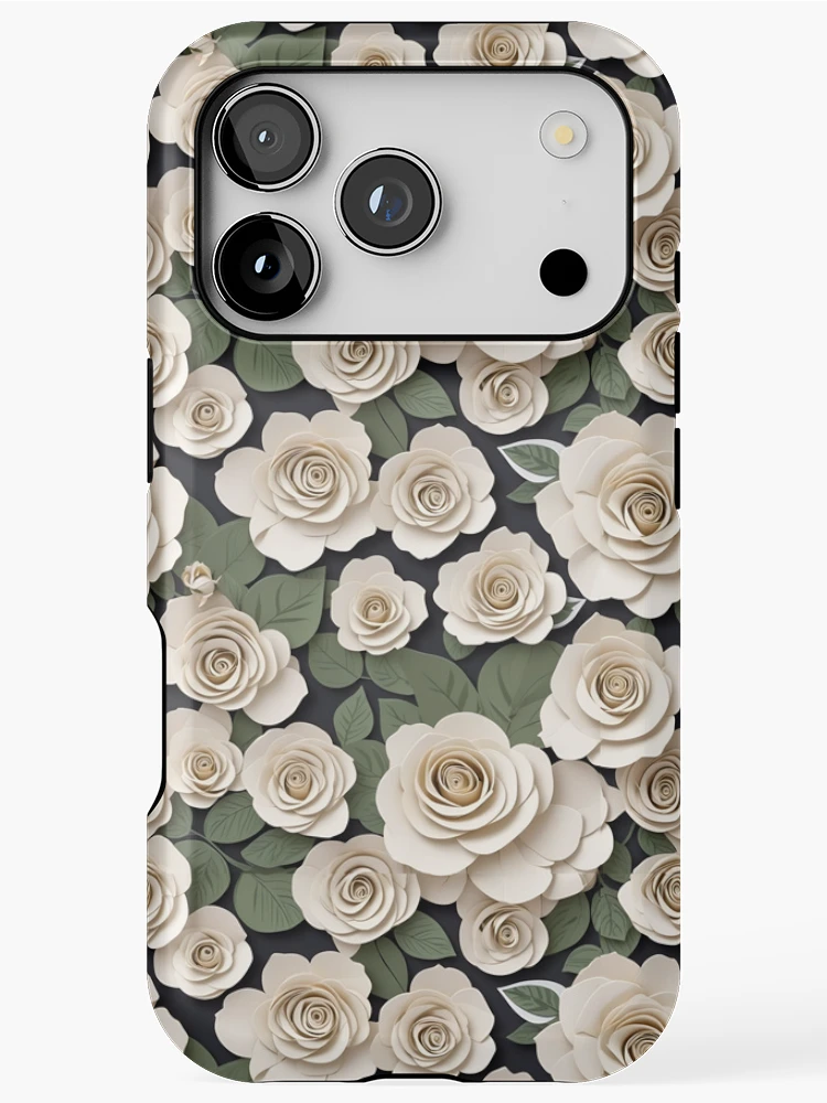 Thumbnail 1 of 4, iPhone Case, Paper Roses Pattern Design 6 designed and sold by Domo-Design.