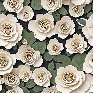 Artwork thumbnail, Paper Roses Pattern Design 6 by Domo-Design